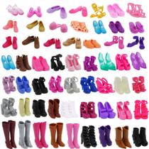 30 Pares de Sapatos para Bonecas - Brinquedo Sapatinhos Compatível com Barbie