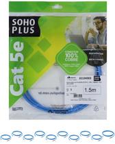 30 Patch Cord U/utp Furukawa Sohoplus Cat5e Cmx 1.5m Azul-Claro 30 Patch Cord U/utp Furukawa Sohoplus Cat5e Cmx 1.5m Azul-Claro
