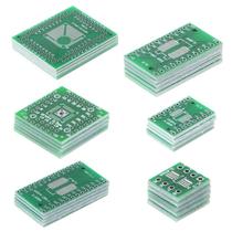 30 PcB Board Kit SMD to DIP Adaptador Conversor FQFP32-100 QFN48 SOP8 16 24 28 - Verde