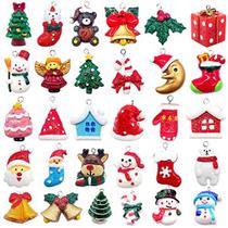 30 pcs mini resina enfeites de Natal - miniatura da árvore de Natal ornamento-micro ornamento da paisagem para a decoração da árvore de Natal