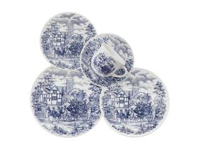 30 Peças Aparelho Jantar Chá Conjunto Em Porcelana Oxford Cena Inglesa ab30-5131