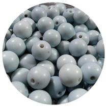 30 Peças bola lisa abs azul fosco 12 mm ideal para bijuterias, colares e pulseiras