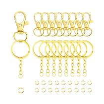 30 Peças De Mosquetões Giratórios Para Chaveiros Com Argolas De Chave, Ganchos De Pressão, Argolas