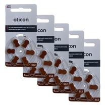 30 Pilhas Aparelho Auditivo 312 - Oticon Selo Marrom PR41