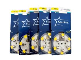 30 Pilhas Auditivas Starkey 10- Selo Amarelo, 05 cartelas.