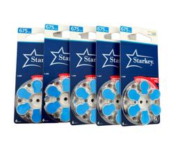 30 Pilhas Auditivas Starkey 675- Selo Azul, 05 cartelas.