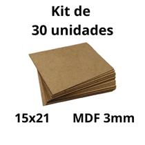 30 Placa Quadro Chapa Mdf Cru 3mm 15x21 Artesanato MDF