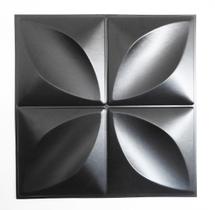 30 Placas 3d Decorativa Preta Pétalas Flor Revestimento Autocolante Plástico PVC Auto Relevo