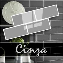 30 placas Pvc Porcelanato Adesivo com Super Brilho Metro White - Lavável - sem emendas - 48cm x 16cm