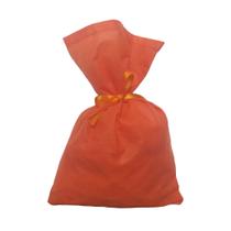 30 Saquinhos Sacolinhas 15x23 Tnt Laranja Com Fita Laranja