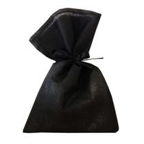 30 Saquinhos Sacolinhas 15x23 Tnt Preto Com Fita Preto