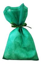 30 Saquinhos Sacolinhas 15x23 Tnt Verde Escuro Com Fita Verde Escuro
