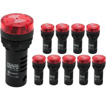 30 Sinalizadores 22mm Sonoro 50dB Led 24Vca/CC - Metaltex