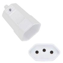 30 Tomada Plug Plugue Femea 3 Pinos 10a Branco Margirius