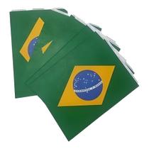 30 Unidades Bandeira Brasil Papel Copa Futebol Eleição 14x21cm - Real Seda
