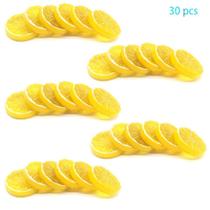 30 unidades de mini simulação de frutas, fatias de limão, pa 30 unidades de mini simulação de frutas, fatias de limão, pa
