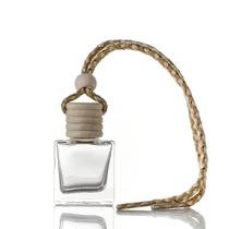 30 Vidro 10ml Quadrado Estreito Tampa Madeira para Aromatizador