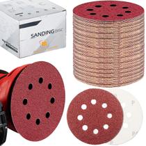 30 X Lixas Disco Grão 5 Polegadas 125mm 8 Furos Lixadeira Politriz KaQi 30 X Lixas Disco Grão 5 Polegadas 125mm 8 Furos Lixadeira Politriz KaQi