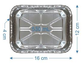 300 Bandeja De Alumínio Marmitex 530ml com Tampa