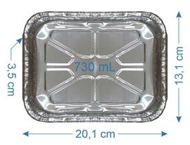 300 Bandeja De Alumínio Marmitex 730ml com Tampa 300 Bandeja De Alumínio Marmitex 730ml com Tampa