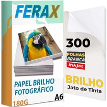 300 Folhas Papel Fotográfico Glossy 180g 10x15 Padrão