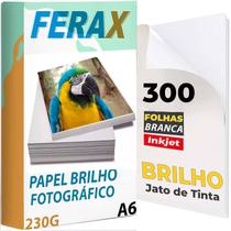 300 Folhas Papel Fotográfico Glossy 230g 10x15 Padrão