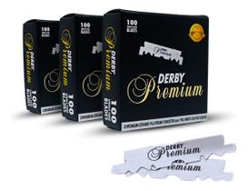 300 Laminas De Barbear Derby Premium Cortada P/ Navalhete