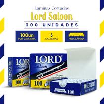 300 Lâminas de Barbearia Lord Saloon Cortada 3 Cxs Com 100