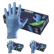 300 Luvas Nitrílica Descartável Danny Azul Tamanho XG Azul M