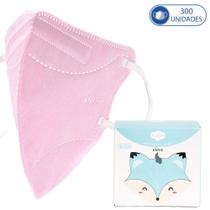 300 Máscaras Descartáveis Infantil Meninas KN95 Aileda Rosa