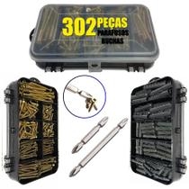 300 Parafusos e Buchas + Maleta Pequeno reparos construção