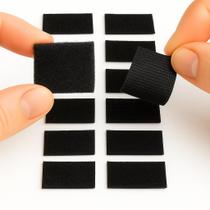 300 Pares de Fecho de Contato Quadrado 15mm x 2cm Preto Tipo Bolinha