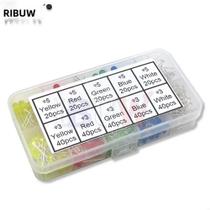 300 PCS 3mm 5mm LED Luz Branco Amarelo Vermelho Verde Azul Kit Sortido DIY LEDs Set 3V 20mA