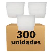 300 Unidades Pote PP Com Tampa Lacre Alta Vedação Bpa Free Retangular 250ml