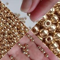 3000 Mil pçs 4MM da linda miçanga bola lisa dourada ideal para bijuterias e artesanatos em geral