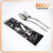 3000 Saquinhos Papel Embalagem Talher Garfo Faca 28 X 7 Cm