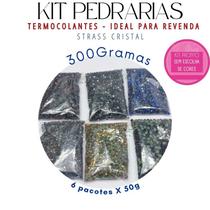 300g Kit Pedraria Ideal para Revenda Strass Cristal Metal Sextavado Termocolante Várias Cores Art Nail unha Kit300 K