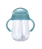 300ml Baby Sippy Training Cup Straw Gravity Ball Water Water Kids Bottle Leak Proof Drinking Handle Portable Cup Copos (Azul)