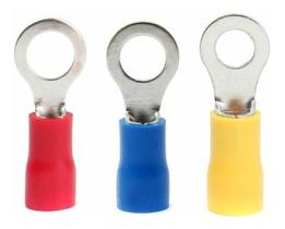 300un Kit Terminal Olhal Argola Pré Isolado 0,5mm A 6mm 300un Kit Terminal Olhal Argola Pré Isolado 0,5mm A 6mm