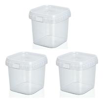 300un Pote Quadrado Com Lacre Bolo No Pote Descartável 220ml