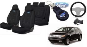 307Capas Tecido Edge 2009-2012: Volante + Chaveiro Ford