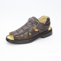 3090CLA Sandalia masculina de couro forrada marrom