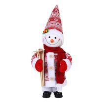 30cm música elétrica papai noel boneca ornamentos presentes de natal balanço velho boneco de neve boneca ornamentos