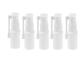 30ML branco plástico vazio portátil spray nasal frasco com atomizador de rotação de 360 graus recarregável salina água cosmética perfume recipiente de armazenamento para viagem de uso doméstico pacote de 5