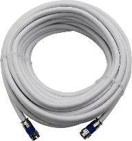 30Mt Cabo coaxial RGE06 para TV digital_satélite banda C_KU e internet_satélite_KA branco com 2 conectores