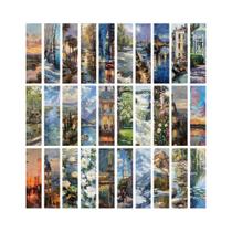 30PCS Marcadores De Página De Pintura a Óleo Estética, Decoração De Parede, Fundo Para Laptop,