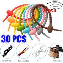 30PCS Organizadores De Cabos De Silicone Reutilizáveis, Suporte Para Armazenamento, Laços Para