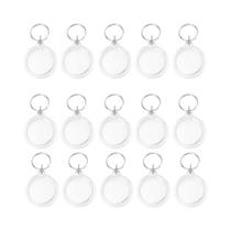 30PCS Porta-Chaves De Acrílico Em Forma De Círculo Com Inserto Personalizado DIY Para Fotos