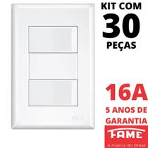 30un Interruptor Simples 2 Teclas 16A Com Placa 4x2 Evidence FAME