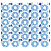 30x Cabos RCA 1 Metro Dupla Blindagem Injetado Azul 4mm Blindado Tech One